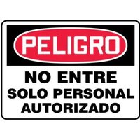 Accuform SHMADM141XP 10"" x 14"" OSHA Danger Safety Sign: Do Not Enter - Authorized Personnel Only, Accu-Shield, Spanish
