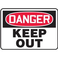 Accuform SHMADM146VA 10"" x 14"" OSHA Danger Safety Sign: Keep Out Aluminum