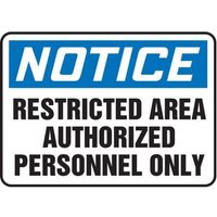 Accuform SHMADM406XP 14"" x 20"" Notice Safety Sign: Restricted Area Authorized Personnel Only, Accu-Shield, Spanish