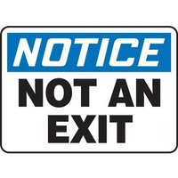 Accuform SHMADM710XT 14"" x 20"" OSHA Notice Safety Sign: Not An Exit, Dura-Plastic, Spanish
