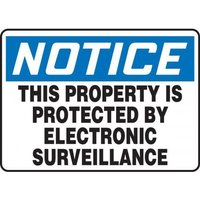 Accuform SHMASE803XT 10"" x 14"" OSHA Notice Safety Sign: This Property Is Protected By Electronic Surveillance, Dura-Plastic, Spanish