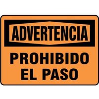 Accuform SHMATR302XT 14"" x 20"" OSHA Warning Safety Sign: No Trespassing, Dura-Plastic, Spanish