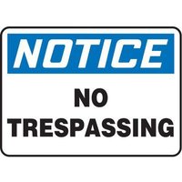 Accuform SHMATR806VA 10"" x 14"" OSHA Notice Safety Sign: No Trespassing, Aluminum, Spanish