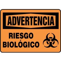 Accuform SHMBHZ300XV 10"" x 14"" Warning Safety Sign: Biohazard, Adhesive Dura-Vinyl, Spanish
