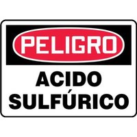 Accuform SHMCHG014XP 10"" x 14"" OSHA Danger Safety Sign: Sulfuric Acid, Accu-Shield, Spanish