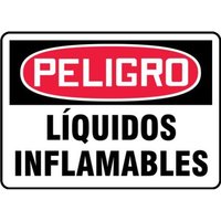 Accuform SHMCHL080XL 14"" x 20"" OSHA Danger Safety Sign: Flammable Liquids, Aluma-Lite, Spanish