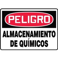 Accuform SHMCHL155XL 14"" x 20"" OSHA Danger Safety Sign: Chemical Storage, Aluma-Lite, Spanish