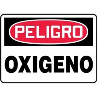 Accuform SHMCHL170VP 10"" x 14"" OSHA Danger Safety Sign: Oxygen, Plastic, Spanish