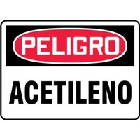 Accuform SHMCHL174XL 10"" x 14"" OSHA Danger Safety Sign: Acetylene, Aluma-Lite, Spanish