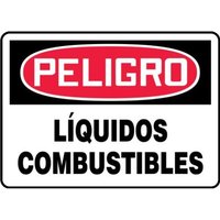 Accuform SHMCHL199XT 14"" x 20"" OSHA Danger Safety Sign: Combustible Liquids, Dura-Plastic, Spanish