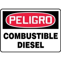 Accuform SHMCHL211VA 14"" x 20"" OSHA Danger Safety Sign: Diesel Fuel, Aluminum, Spanish