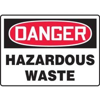 Accuform SHMCHL295XV 10"" x 14"" OSHA Danger Safety Sign: Hazardous Waste, Adhesive Dura-Vinyl, Spanish