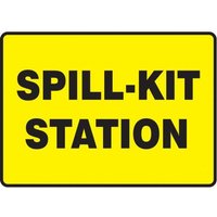 Accuform SHMCHL567VS 10"" x 14"" Safety Sign: Spill-Kit Station, Adhesive Vinyl, Spanish