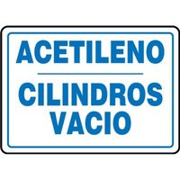 Accuform SHMCPG531VA 10"" x 14"" Safety Sign: Acetylene - Empty Cylinders, Aluminum, Spanish