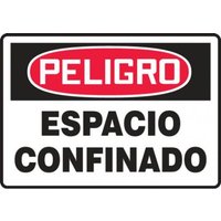 Accuform SHMCSP002VP 10"" x 14"" OSHA Danger Safety Sign: Confined Space, Plastic, Spanish