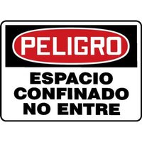Accuform SHMCSP230XT 10"" x 14"" OSHA Danger Safety Sign: Confined Space - Do Not Enter