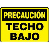 Accuform SHMECR621XL 14"" x 20"" OSHA Caution Safety Sign: Low Headroom