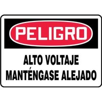 Accuform SHMELC040XP 10"" x 14"" OSHA Danger Safety Sign: High Voltage - Keep Away