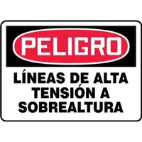 Accuform SHMELC147XL 14"" x 20"" OSHA Danger Safety Sign: Overhead Power Lines