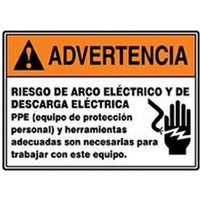 Accuform SHMELC361XT 10"" x 14"" ANSI Warning Safety Sign: Arc Flash and Shock Hazard