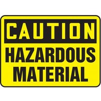 Accuform SHMELC644VP 14"" x 20"" OSHA Caution Safety Sign: Hazardous Material
