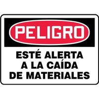 Accuform SHMEQM098XP 10"" x 14"" OSHA Danger Safety Sign: Watch for Falling Material