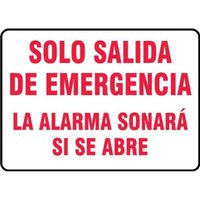 Accuform SHMEXT921VP 10"" x 14"" Safety Sign: Emergency Exit Only - Alarm Will Sound