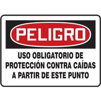 Accuform SHMFPR162XL 18"" x 24"" OSHA Danger Fall Protection Sign: Fall Protection Required Beyond This Point