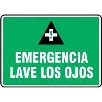 Accuform SHMFSD984VP 10"" x 14"" Safety Sign: Emergency Eye Wash