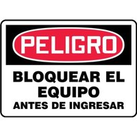 Accuform SHMLKT025XT 14"" x 20"" OSHA Danger Safety Sign: Lock Out Equipment Before Entering