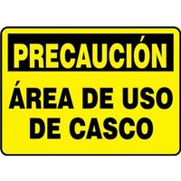 Accuform SHMPPA614VA 14"" x 20"" OSHA Caution Safety Sign: Hard Hat Area