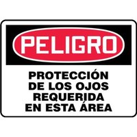 Accuform SHMPPE010XP 10"" x 14"" OSHA Danger Safety Sign: Eye Protection Required In This Area