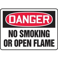 Accuform SHMSMK050VS 10"" x 14"" OSHA Danger Safety Sign: No Smoking or Open Flame