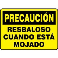 Accuform SHMSTF624VP 14"" x 20"" OSHA Caution Safety Sign: Slippery When Wet