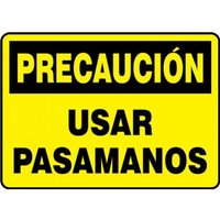 Accuform SHMSTF630XT 14"" x 20"" OSHA Caution Safety Sign: Use Handrail