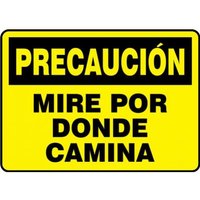 Accuform SHMSTF661VS 10"" x 14"" OSHA Caution Safety Sign: Watch Your Step