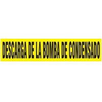 Accuform SHRPK236STA Spanish Pipe Marker: Descarga De La Bomba De Condensado