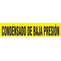 Accuform SHRPK485STC Spanish Pipe Marker: Condensado De Baja Presion