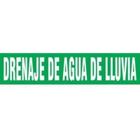 Accuform SHRPK596SSB Spanish Pipe Marker: Drenaje De Agua De Lluvia