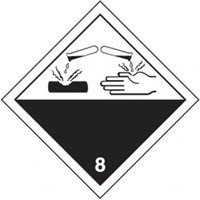 Accuform TCL879EV5 100mm x 100mm (4"" x 4"") TDG Shipping Labels: Hazard Class 8: Corrosive
