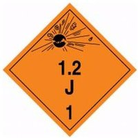 Accuform TCP127VP50 273mm x 273mm (10-3/4"" x 10-3/4"") TDG Placard - Class 1