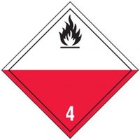 Accuform TCP424VS100 273mm x 273mm (10-3/4"" x 10-3/4"") TDG Placard - Class 4
