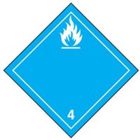 Accuform TCP428VP25 273mm x 273mm (10-3/4"" x 10-3/4"") TDG Placard - Class 4