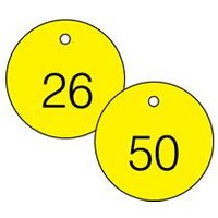 Engraved Numbered Tags, Self-Laminating PF-Cardstock, 0.06 in H x 3-1/4 in W, 25 PK