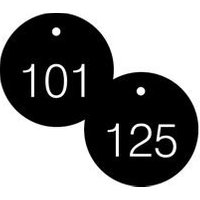 Accuform TDG365BK 1-1/2"" Accu-Ply Engraved Numbered Plastic Tags