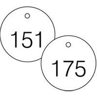 Accuform TDG367WT 1-1/2"" Accu-Ply Engraved Numbered Plastic Tags