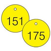 Accuform TDG367YL 1-1/2"" Accu-Ply Engraved Numbered Plastic Tags