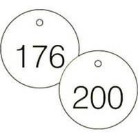 Engraved Numbered Tags, RP-Plastic, 0.075 in H x 3-7/8 in W, 25 PK
