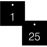 Engraved Numbered Tags, Self-Laminating RP-Plastic, 0.55 in H x 3-1/4 in W, 25 PK