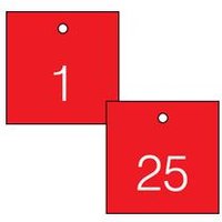 Engraved Numbered Tags, PF-Cardstock, 1/4 in H x 3-1/4 in W, 25 PK